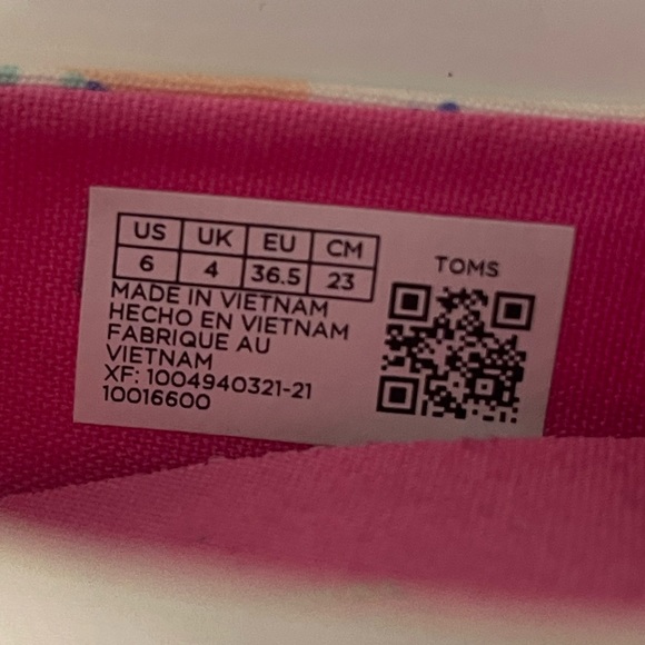 Toms Alpargata White Rainbow Snails Print Shoes - Picture 5 of 5